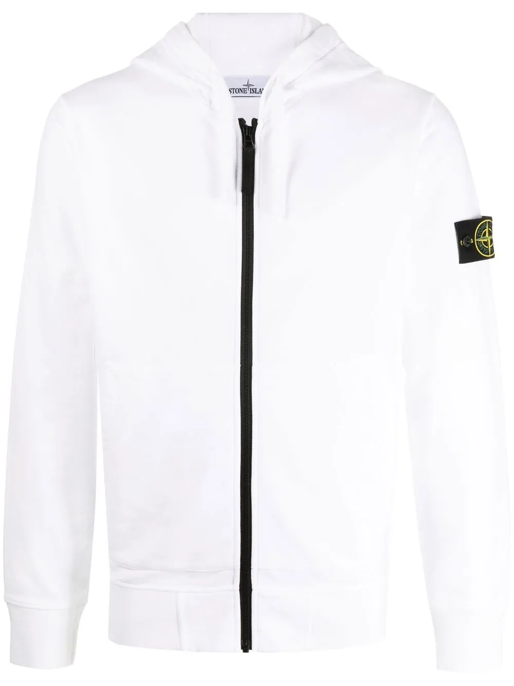 

Stone Island hoodie con cierre y distintivo de brújula - Blanco