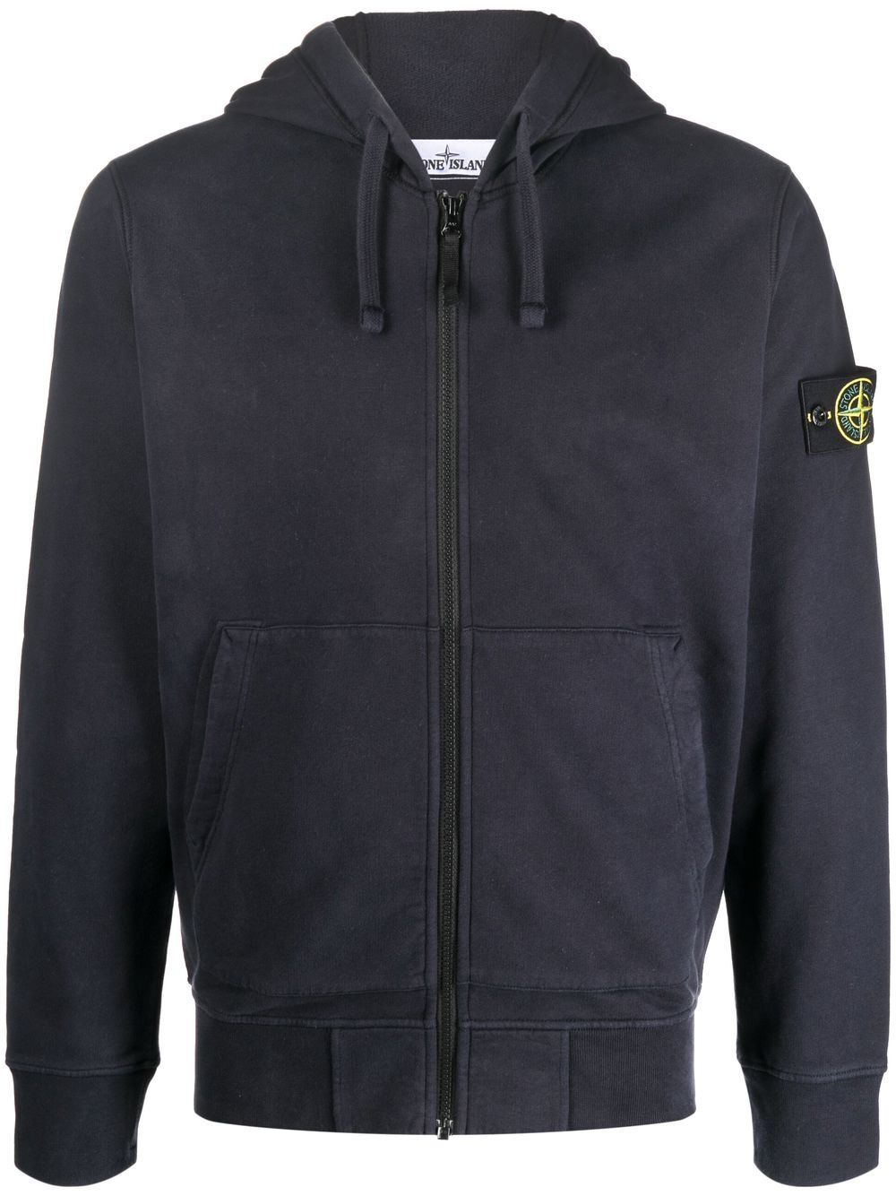 

Stone Island hoodie con cierre y distintivo de brújula - Azul