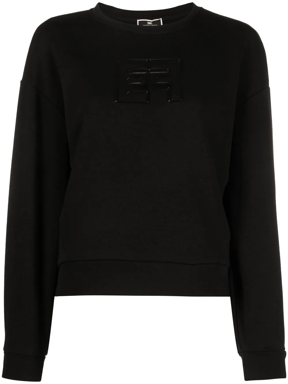 

Elisabetta Franchi sudadera con logo en relieve - Negro