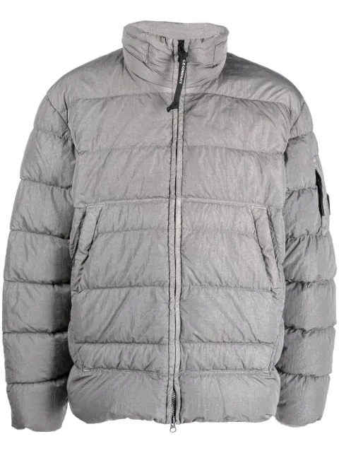 padded zip-up down jacket