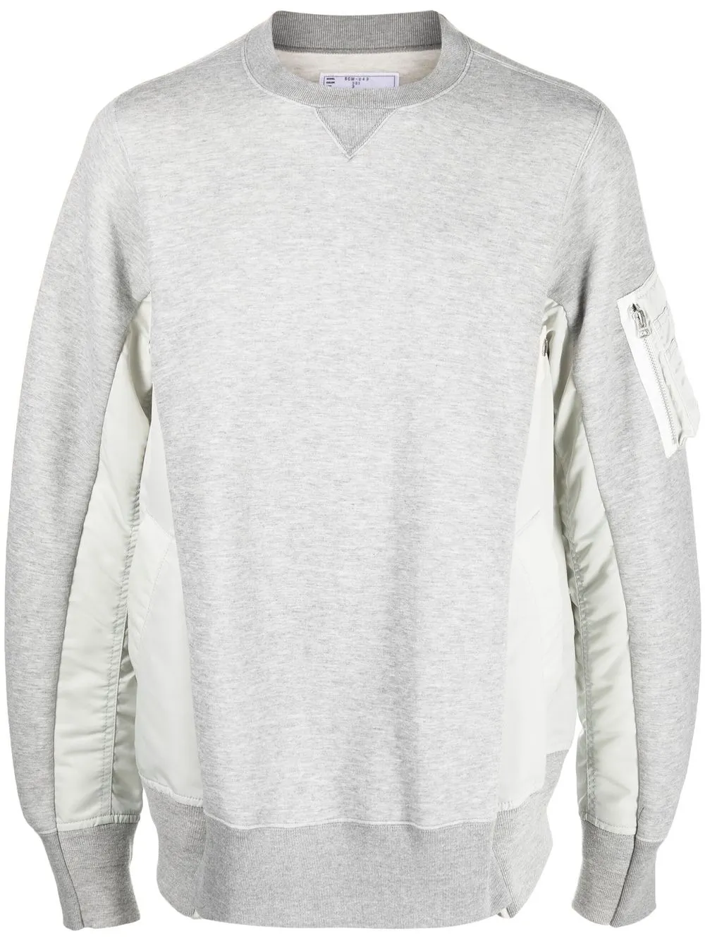 

sacai sudadera fruncida con cuello redondo - Gris