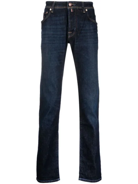 dark-wash slim-fit jeans