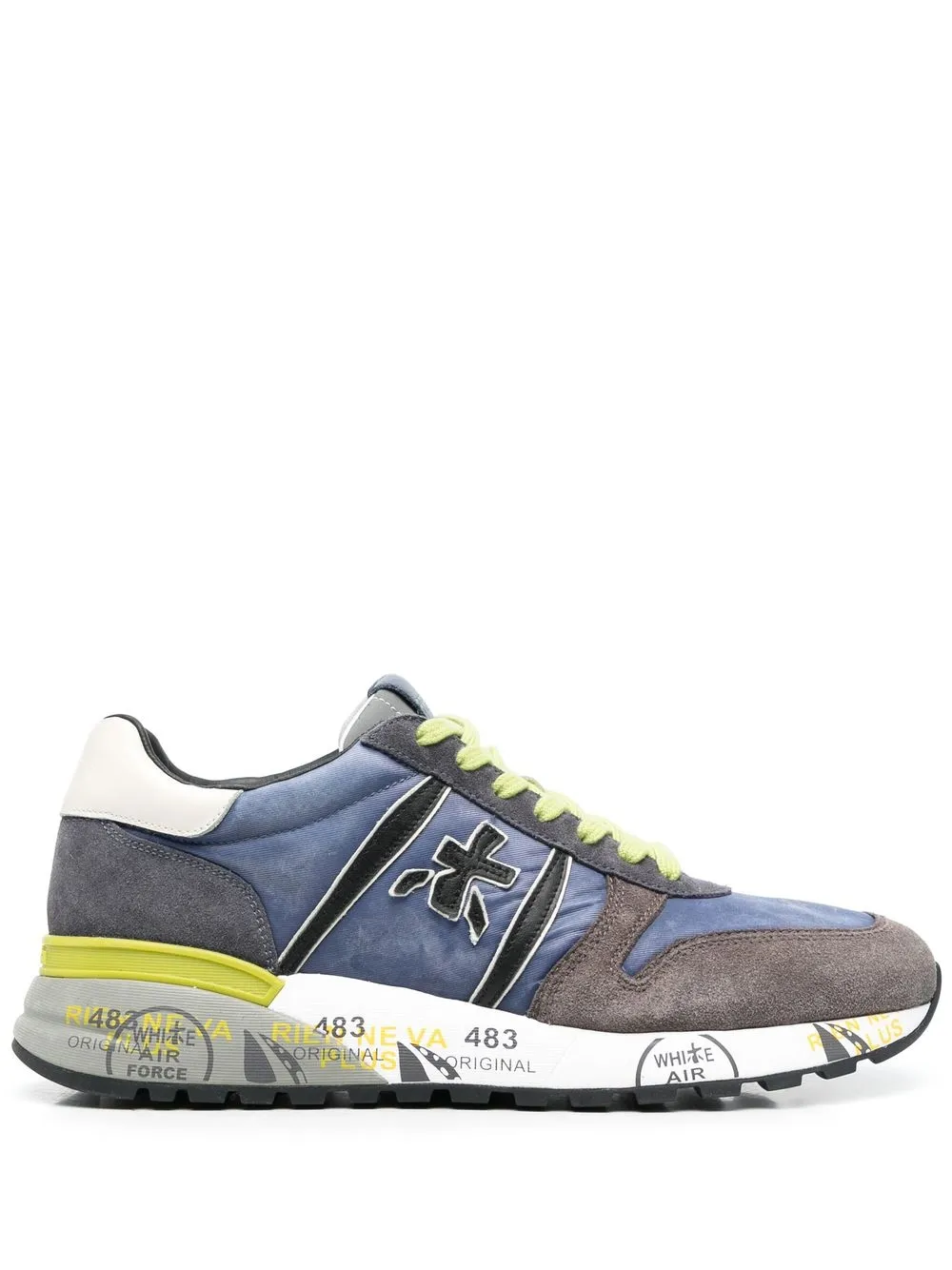 

Premiata Lander panelled low-top sneakers - Blue