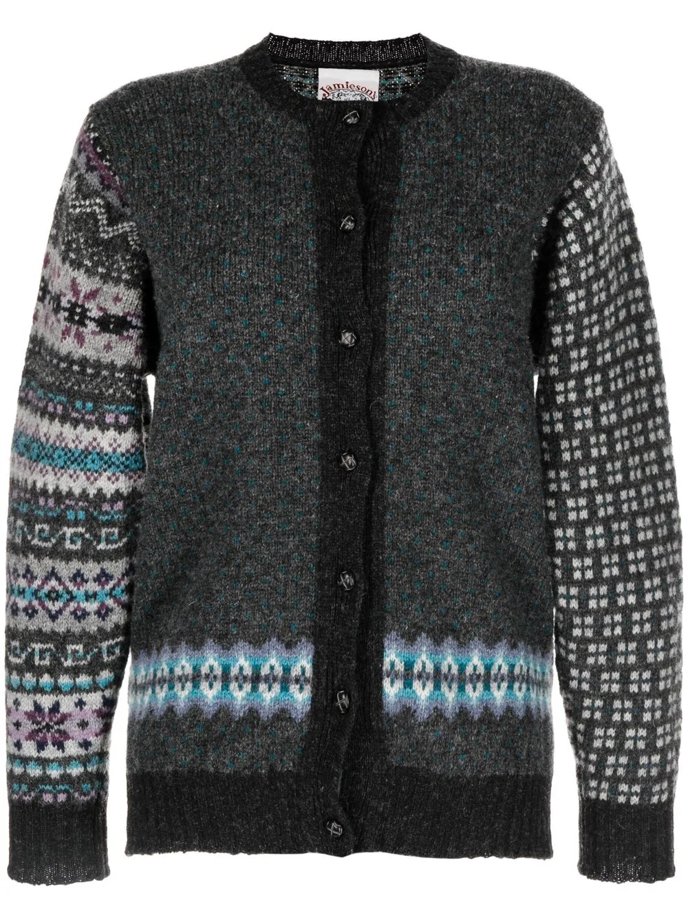 

YMC jacquard-knit cardigan - Grey