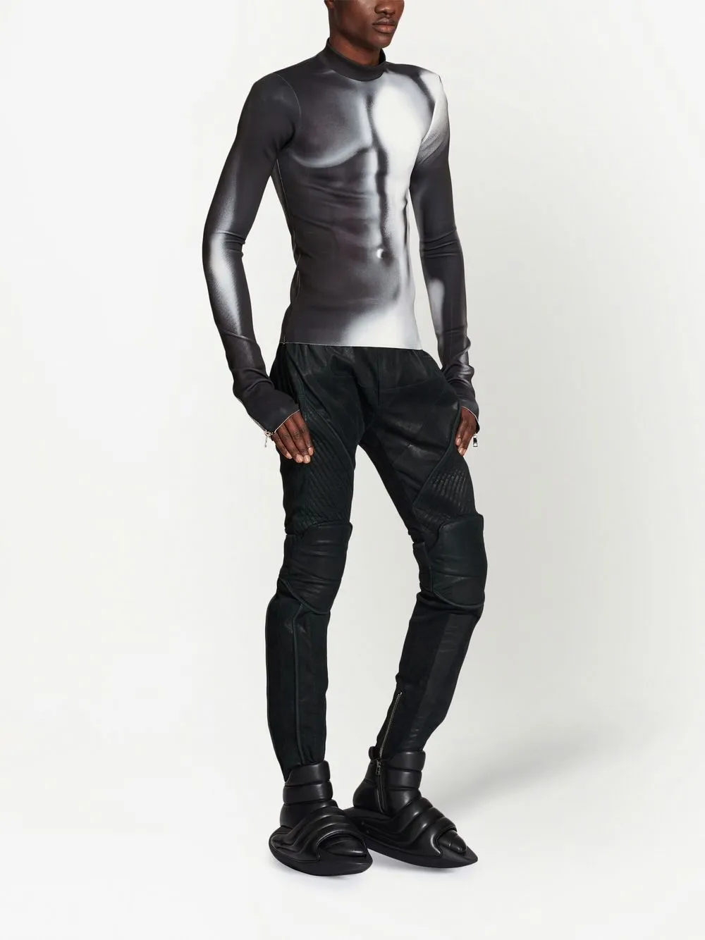 Balmain body-print detail T-shirt - Zwart