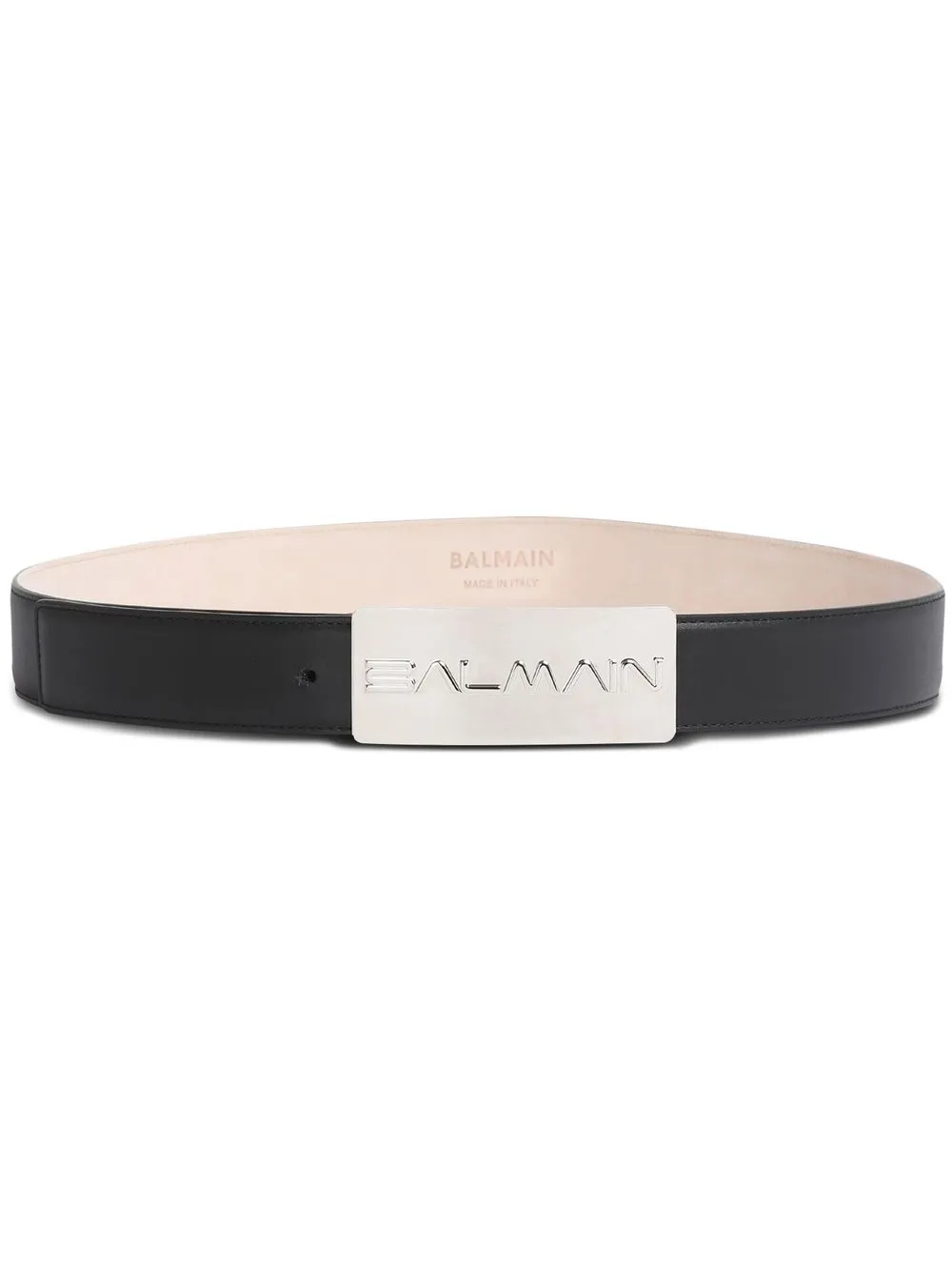 

Balmain logo-buckle leather belt - Black