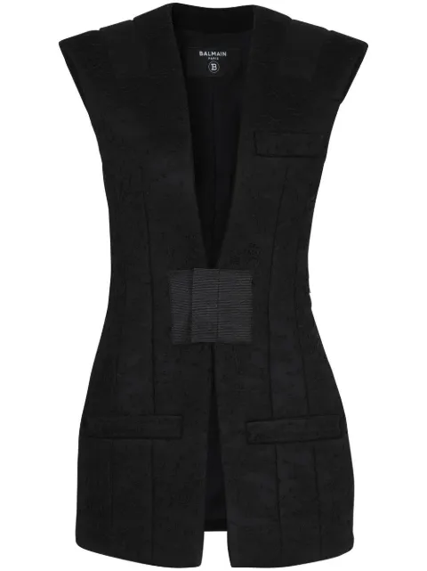 Balmain plunging V-neck sleeveless jacket