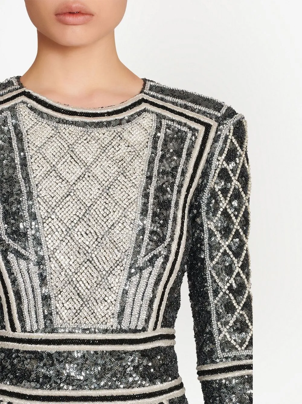 Balmain sequin-embellished long-sleeve Dress - Farfetch