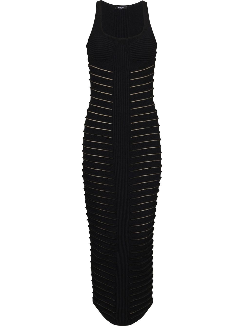 Balmain cut-out detail knitted long dress - Black