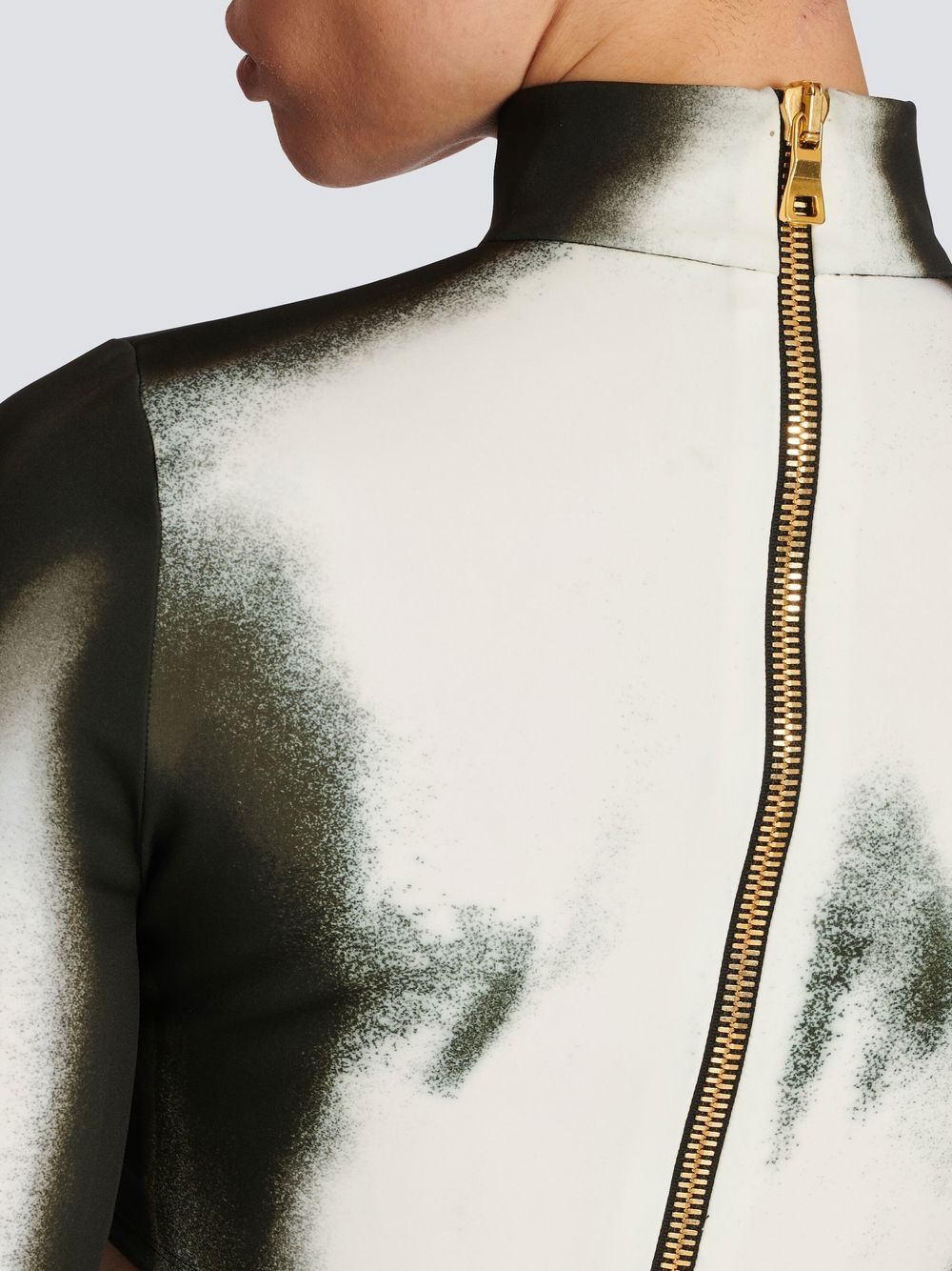 Balmain spray paint effect cropped top Women