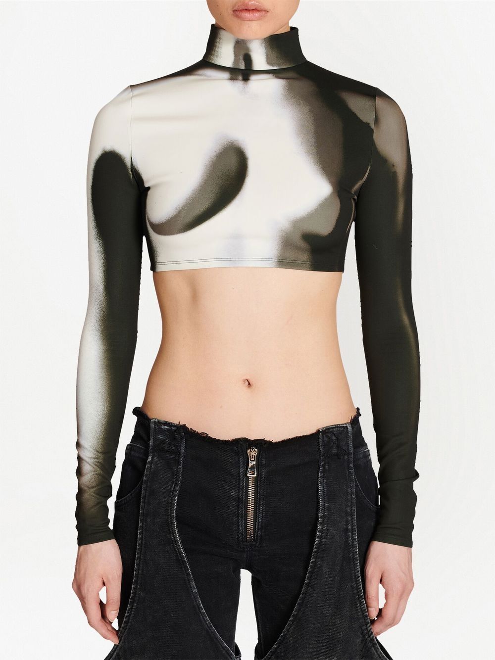 Balmain spray paint effect cropped top Women