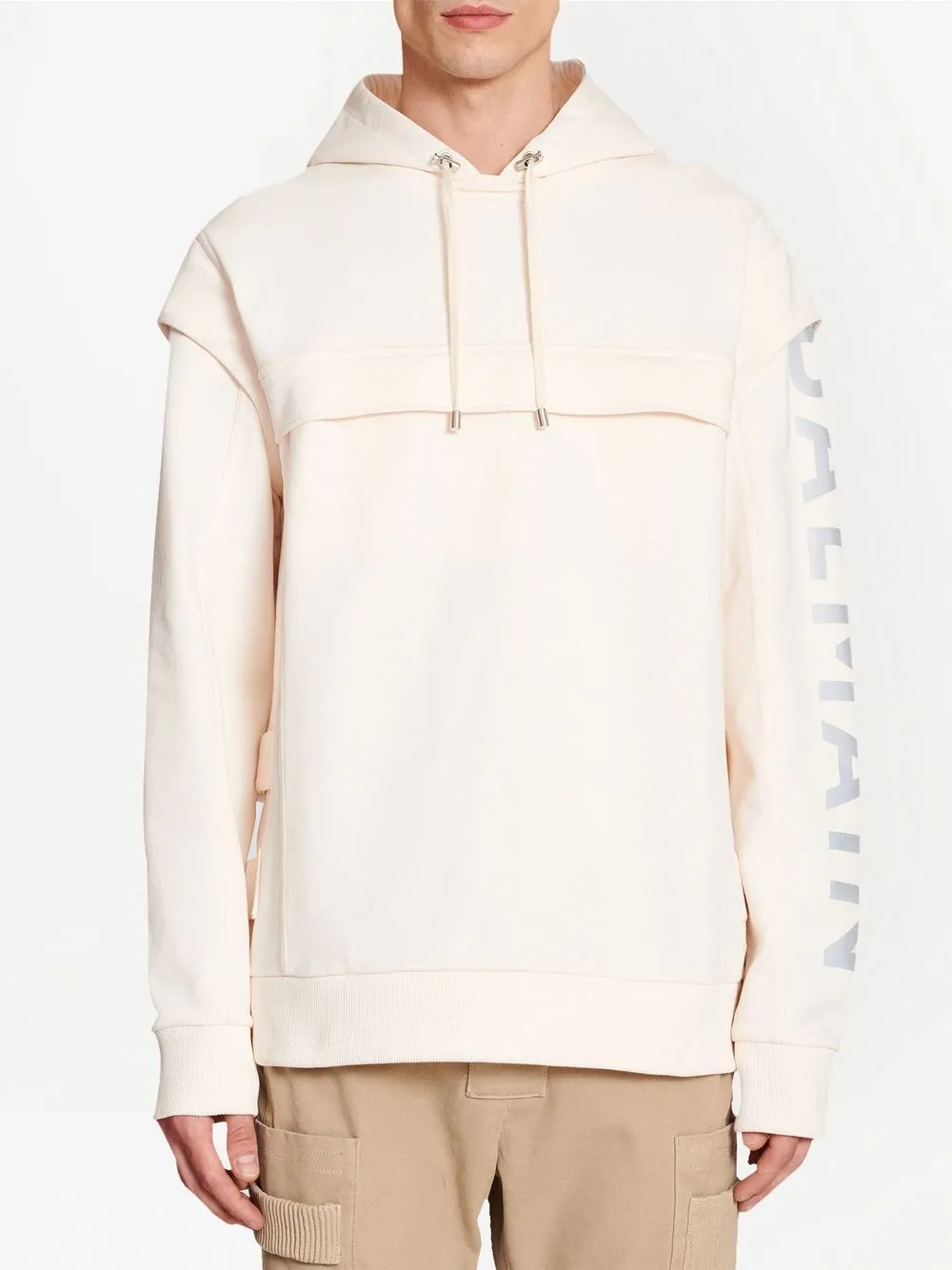 cut-out detail logo-print Hoodie