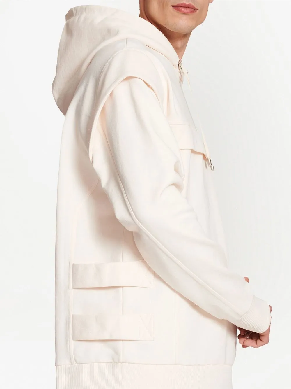 cut-out detail logo-print Hoodie