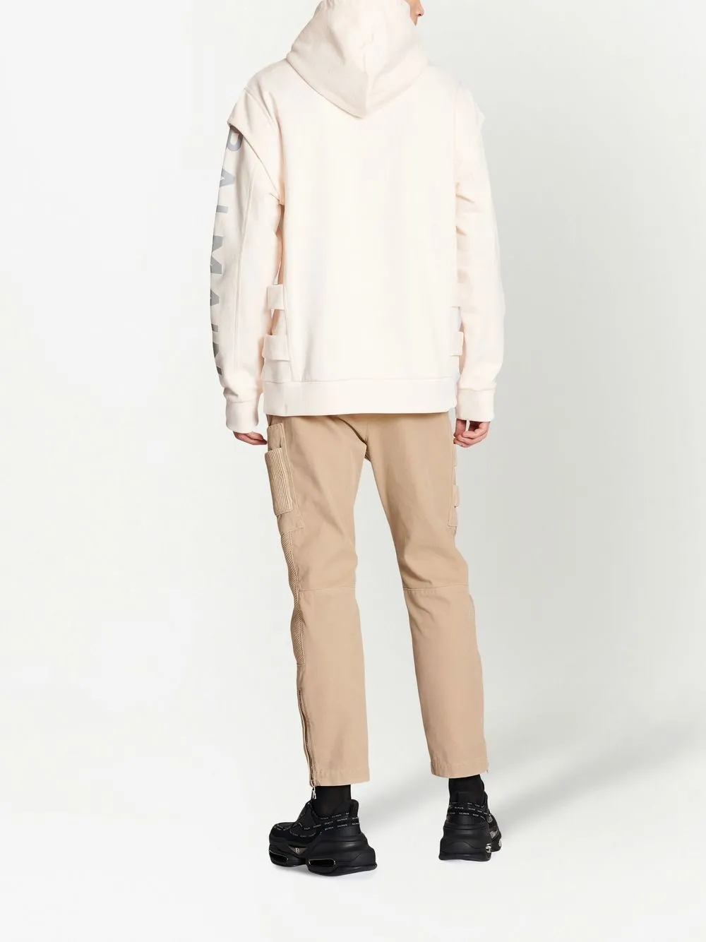 cut-out detail logo-print Hoodie