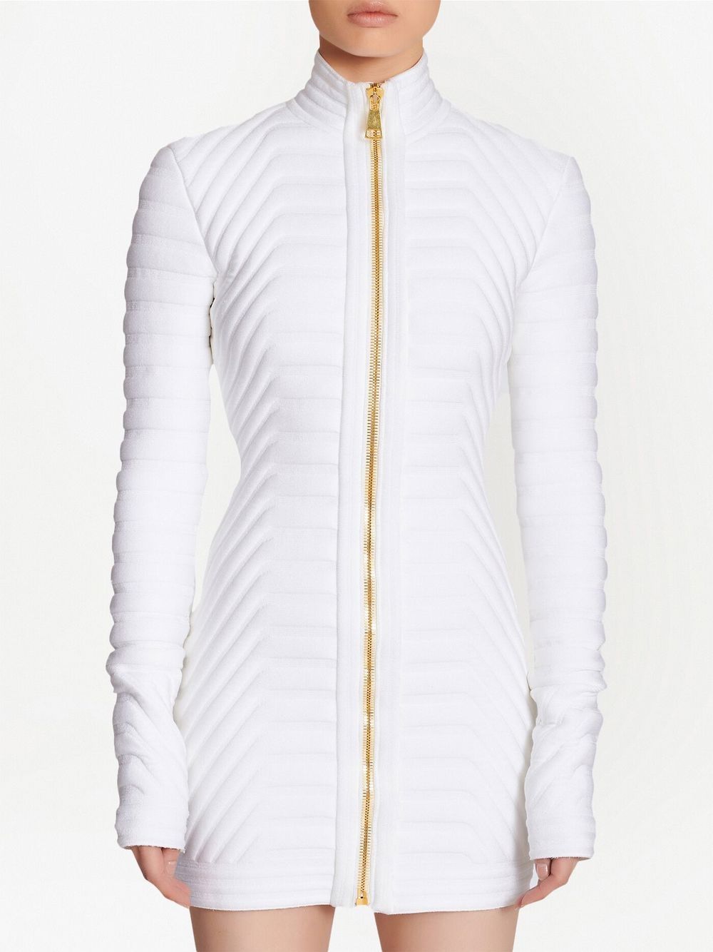 Balmain padded zip-up dress Women