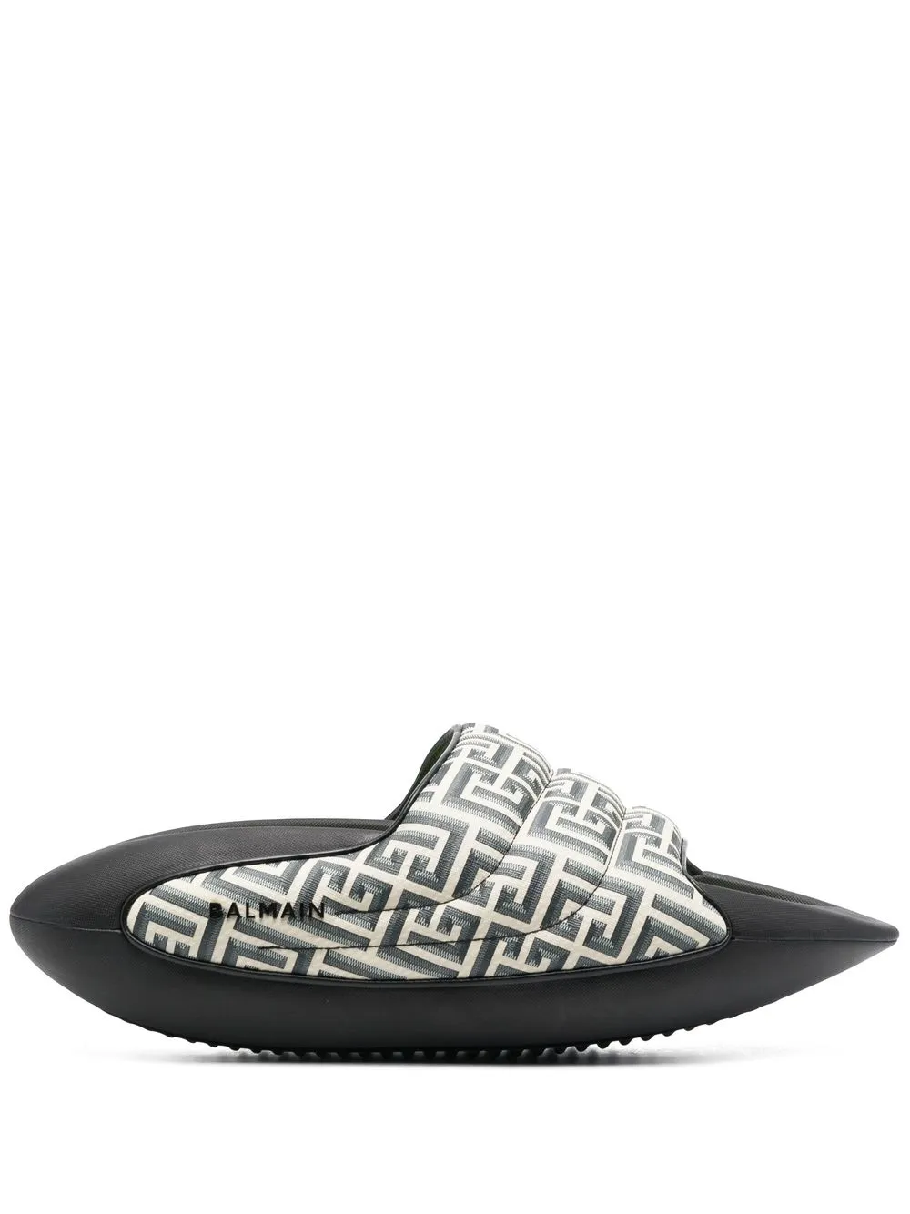 

Balmain monogram-print padded slides - Black