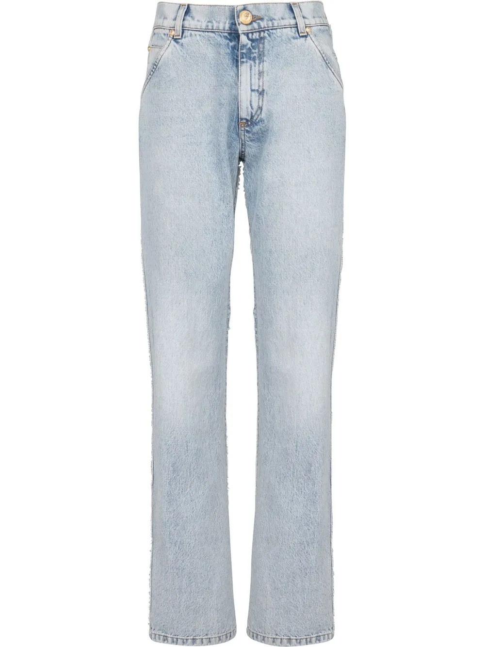 

Balmain jeans rectos con tiro medio - Azul