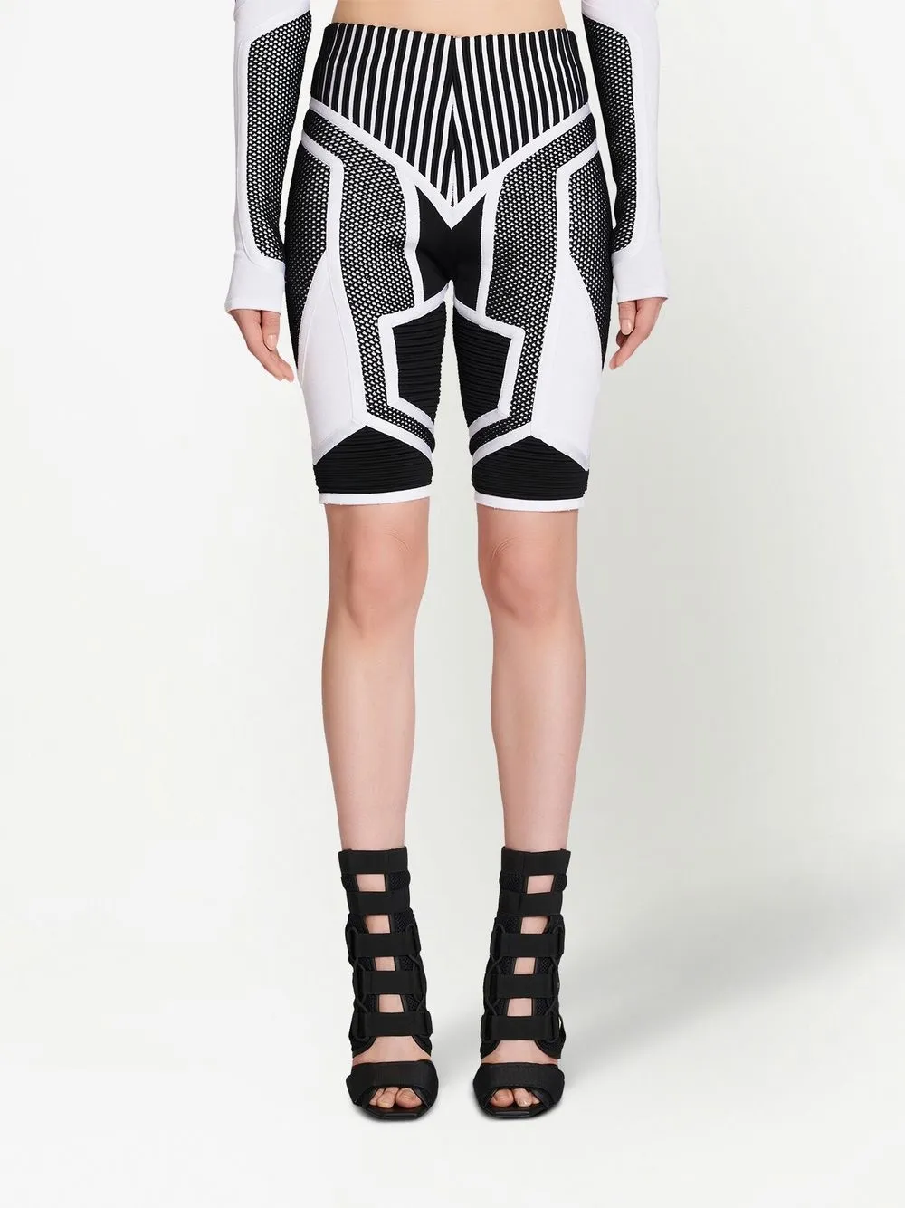 Balmain Gestrickte Radlerhose   Schwarz 