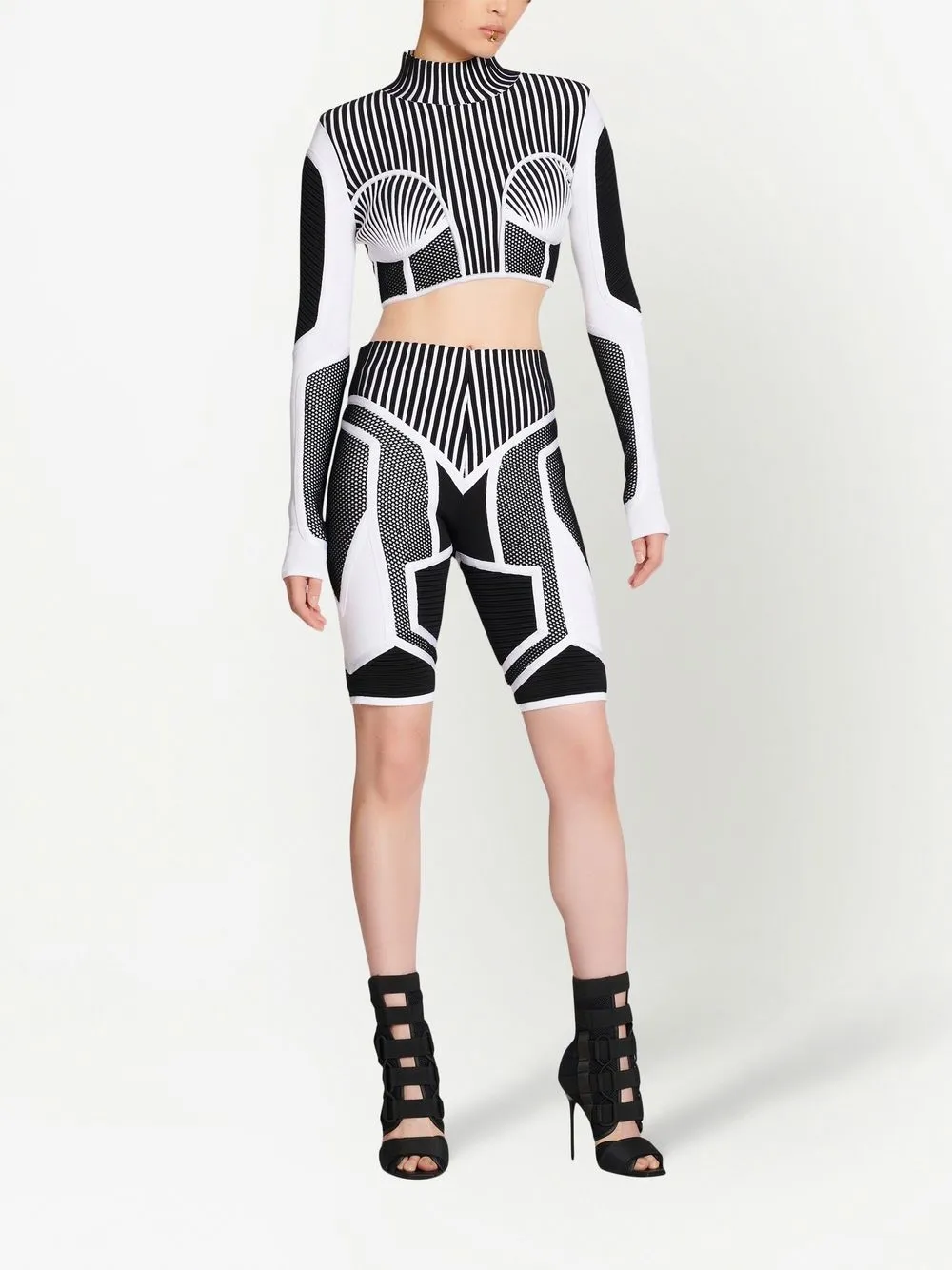  Balmain Gestrickte Radlerhose   Schwarz 