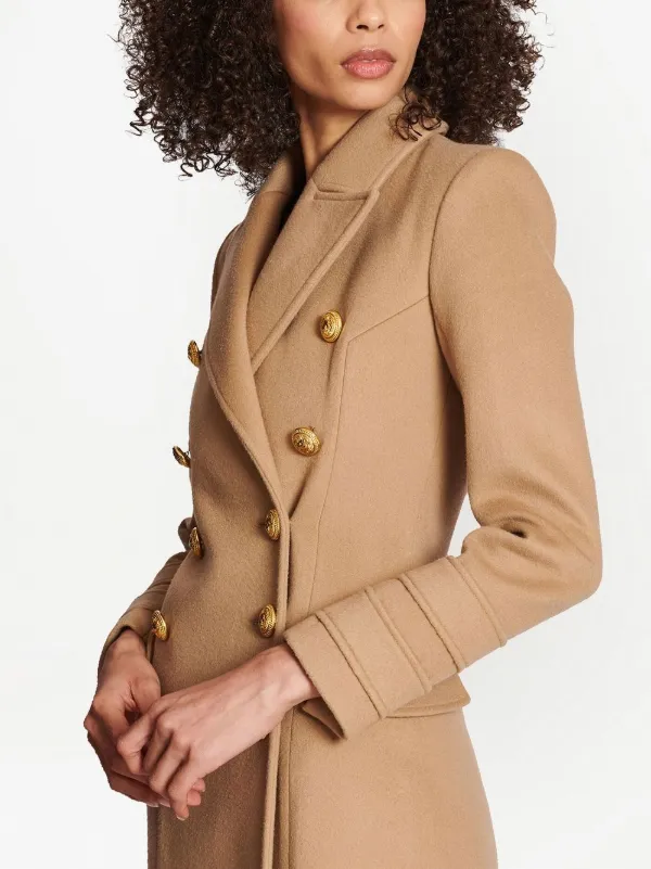 Tan double clearance breasted coat