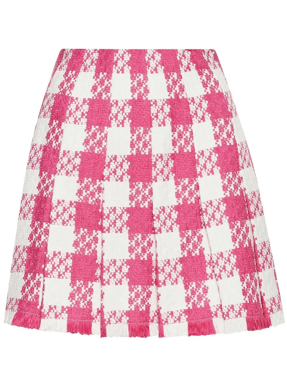 

Oscar de la Renta check-print pleated mini skirt - Pink