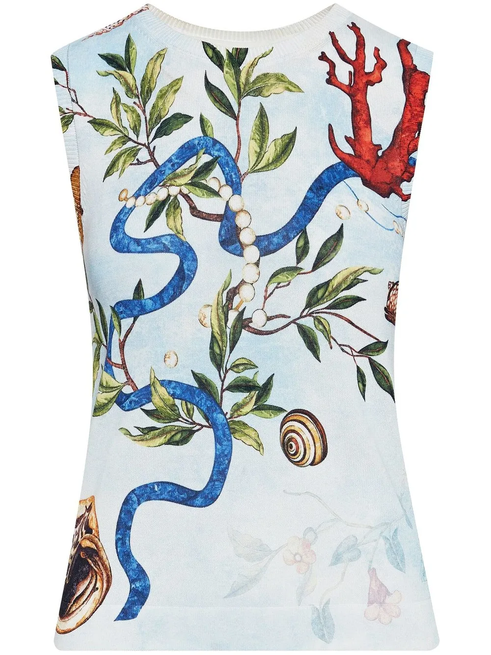 

Oscar de la Renta chaleco con estampado botánico - Azul