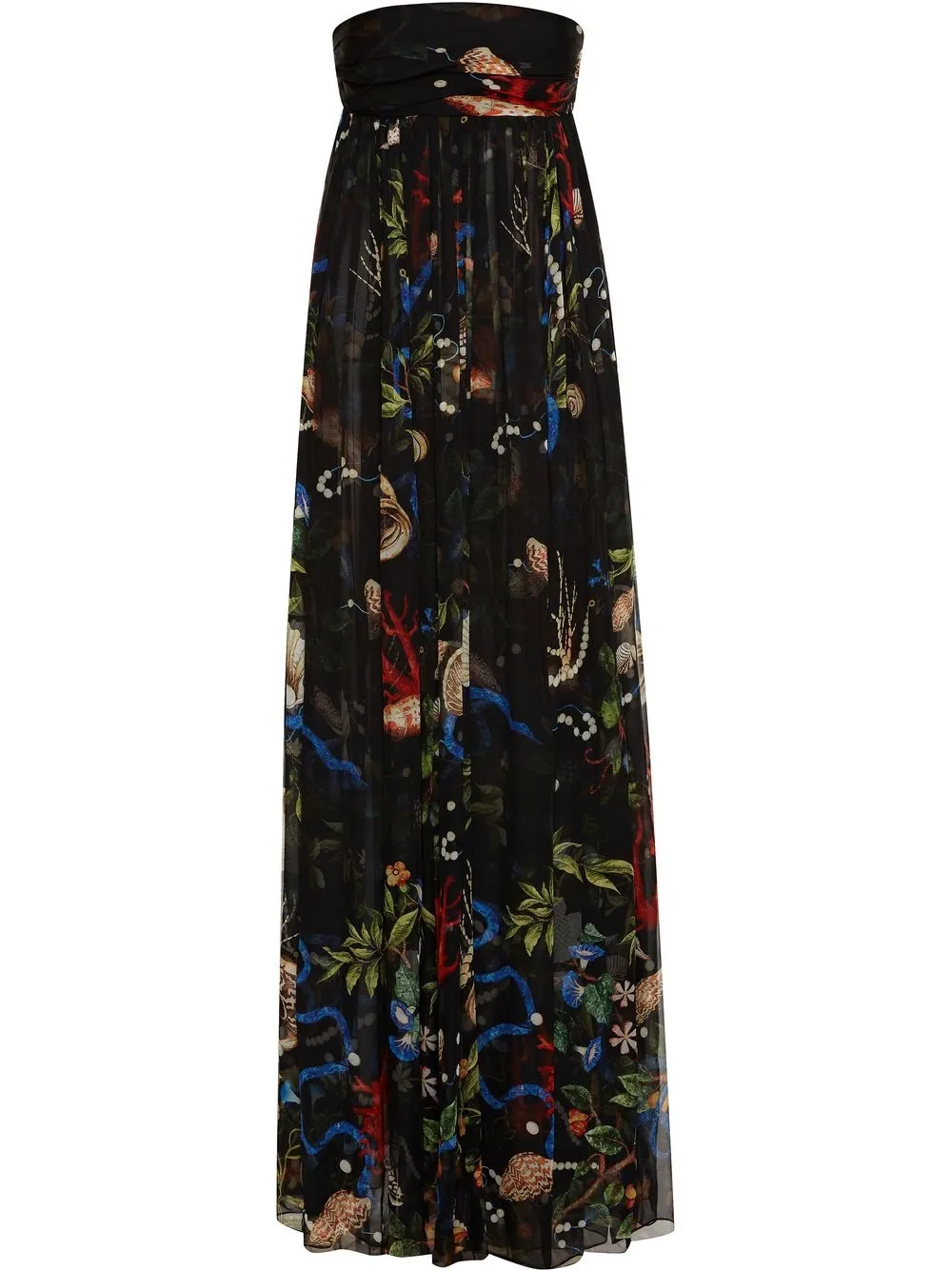 

Oscar de la Renta Pietra Dura print strapless maxi gown - Black