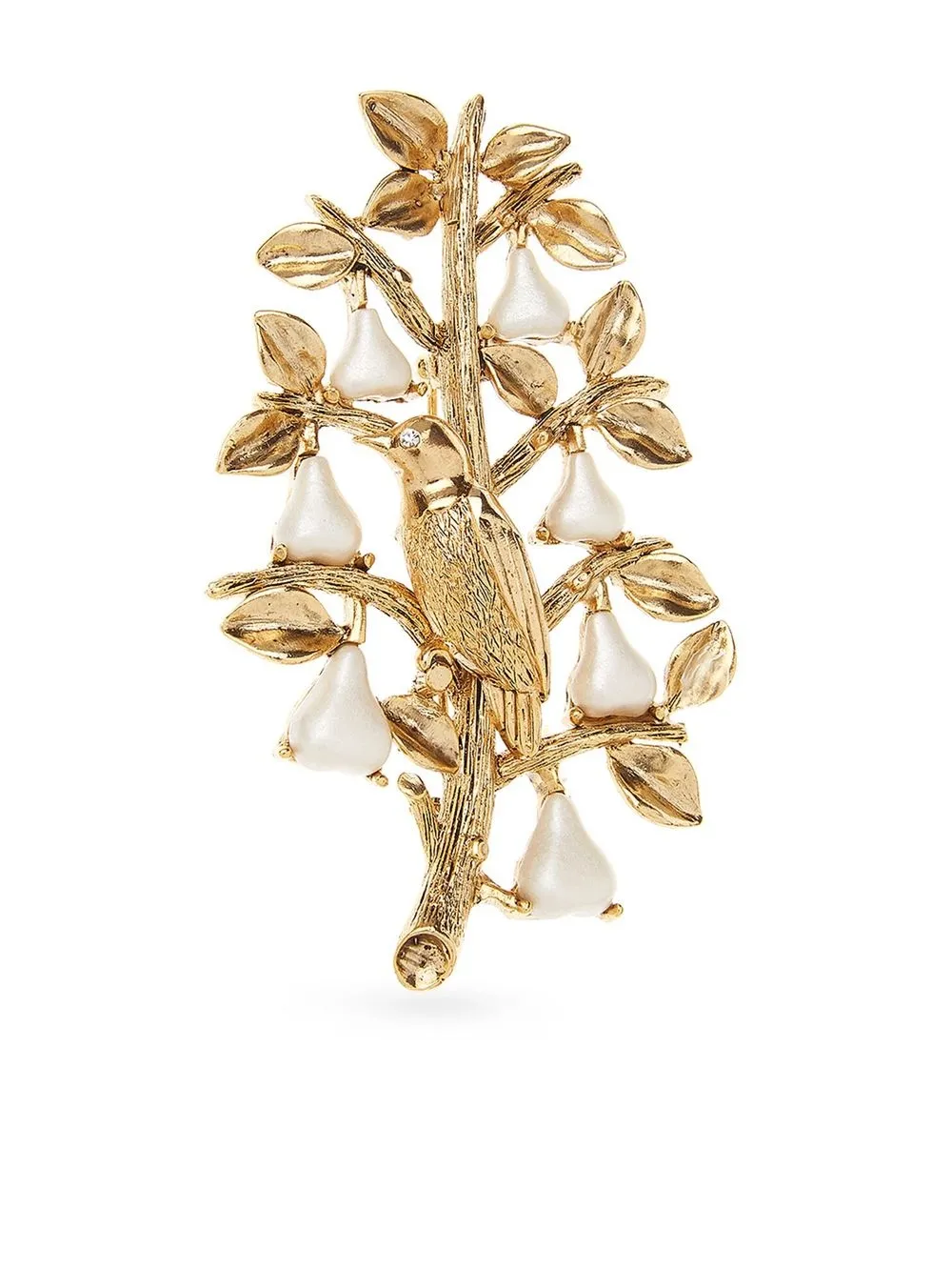 

Oscar de la Renta Bird and Pearl brooch - Gold