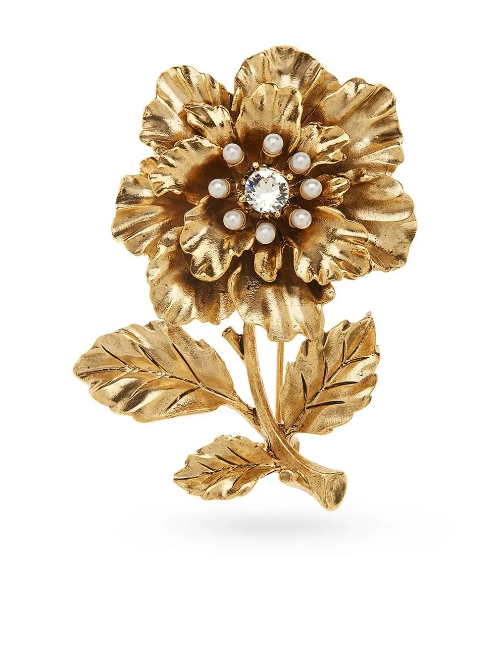 

Oscar de la Renta Tudor Rose brooch - Gold