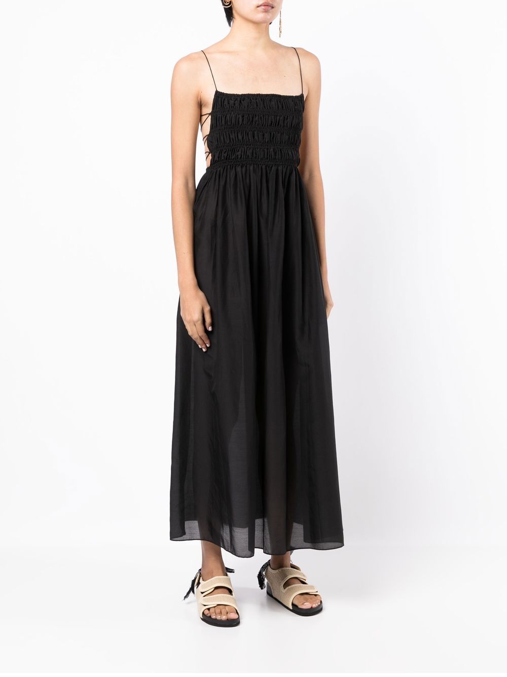 Matteau shirred-panel lace-up Dress - Farfetch