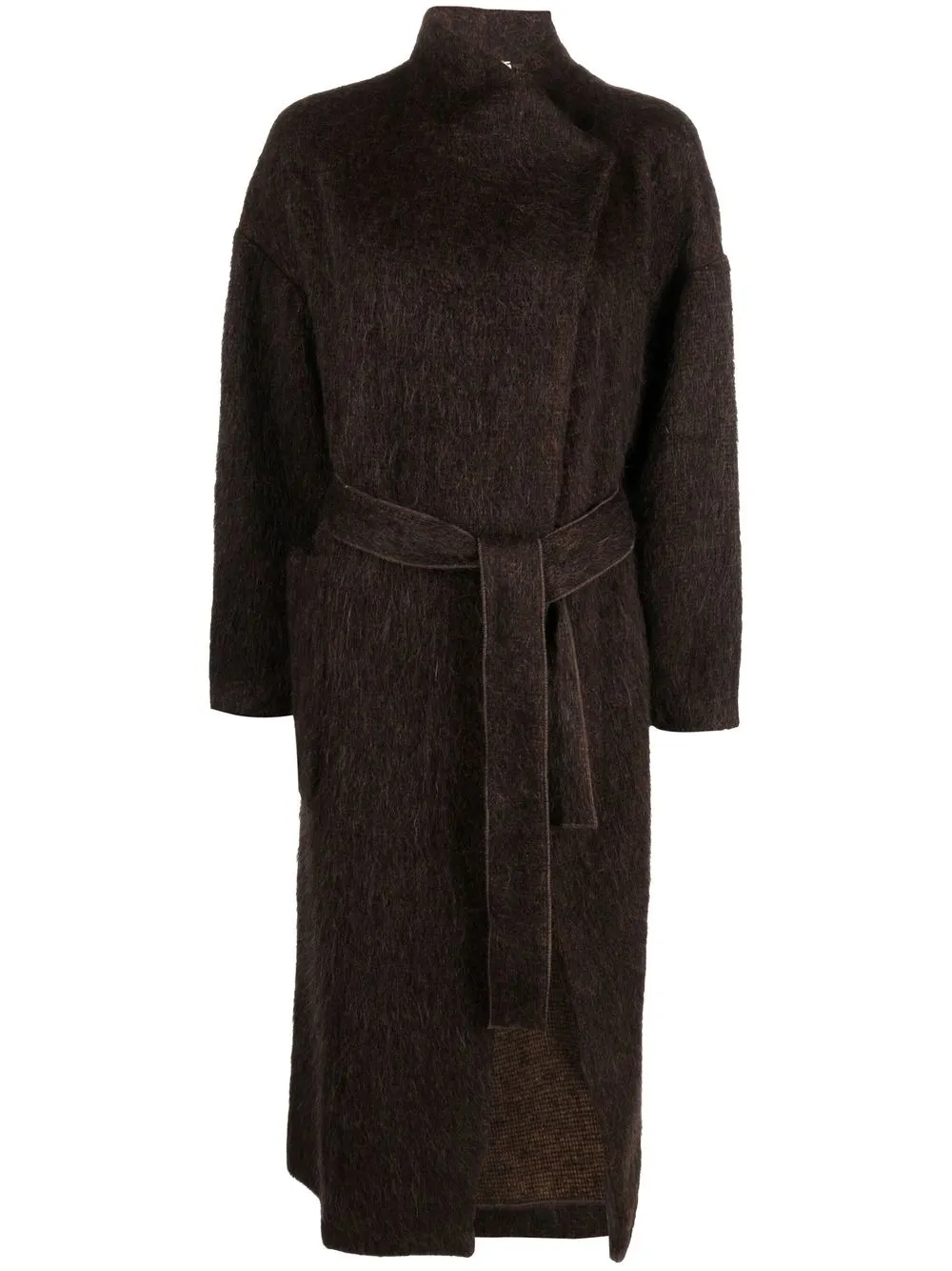 

Alysi belted mid-length wool coat - Brown