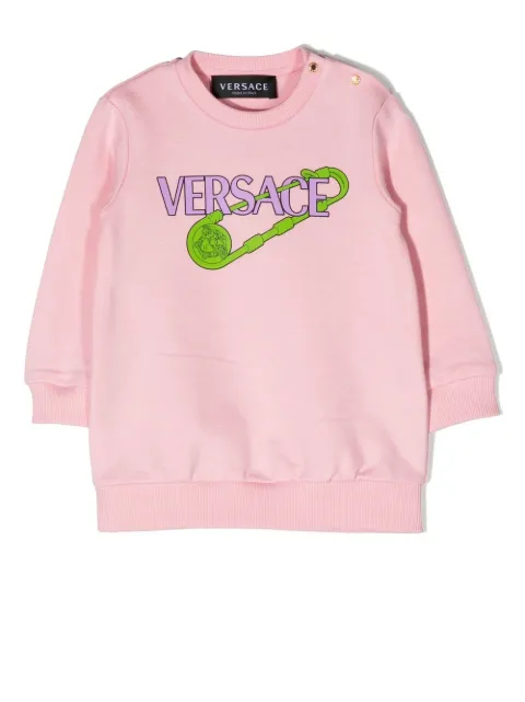 Versace Kids vestido estilo suéter con cuello redondo