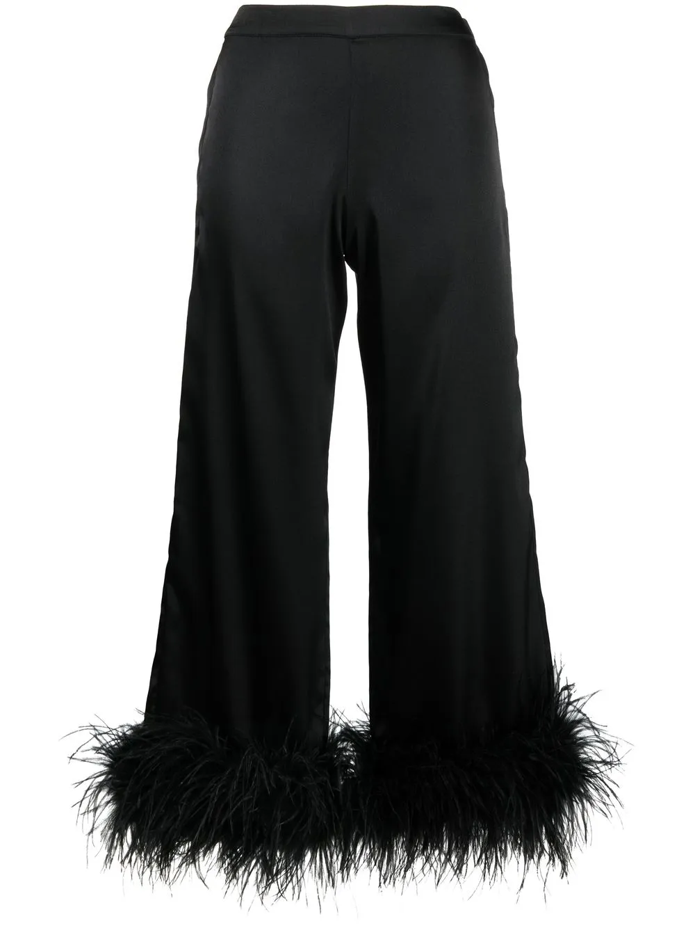 

NEW ARRIVALS pantalones capri con ribete de plumas - Negro