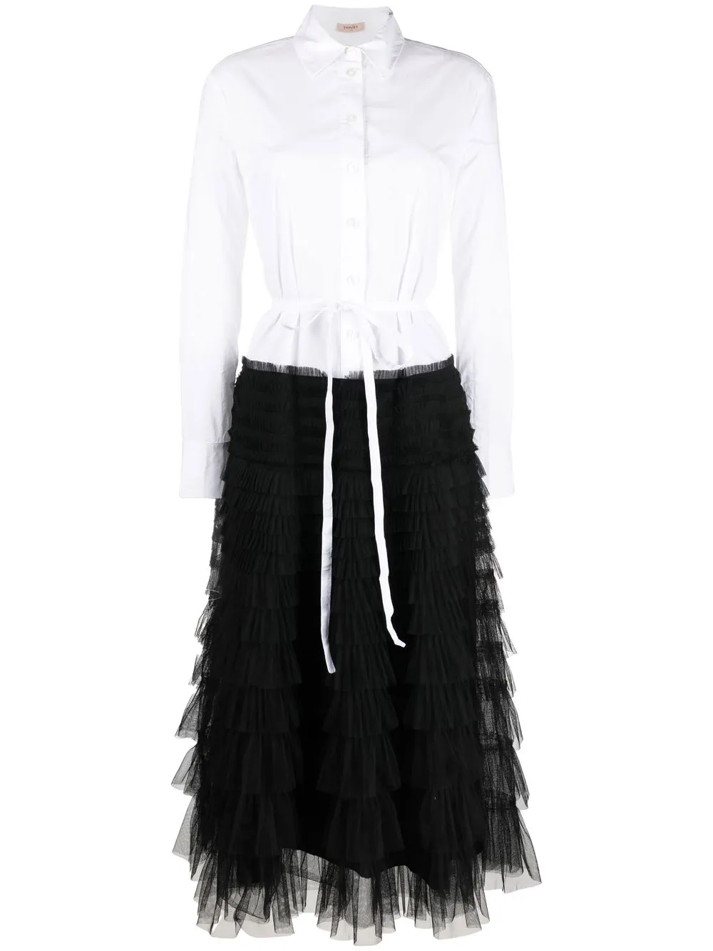 

TWINSET tulle skirt shirt dress - Black