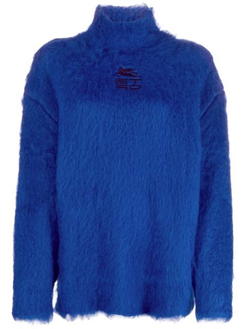 ETRO logo-embroidered roll neck jumper Women