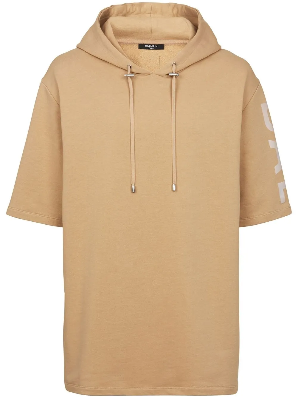 

Balmain logo-print short-sleeve hoodie - Neutrals