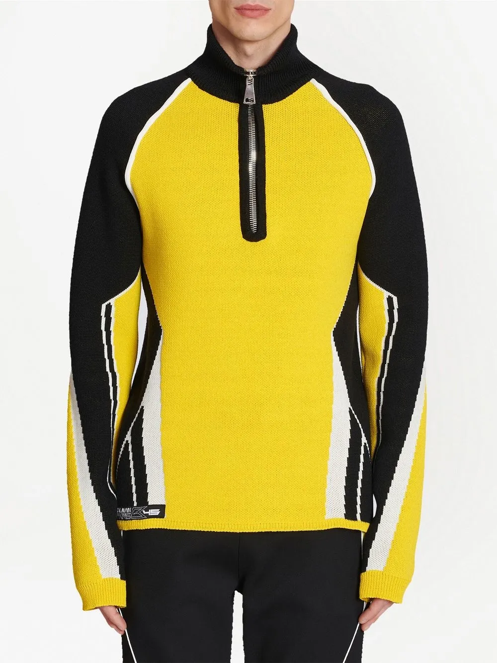 Balmain Pullover In Colour Block Optik   Gelb 