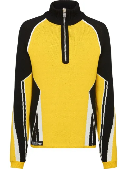 Balmain colour-block zip-up jumper