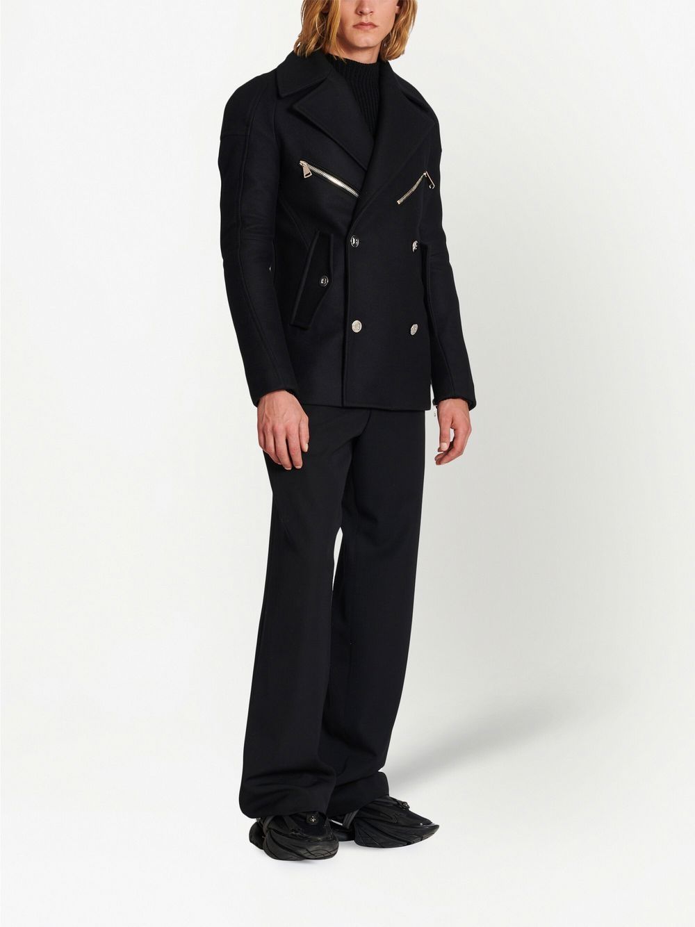 Balmain zip-detail double-breasted Coat - Farfetch