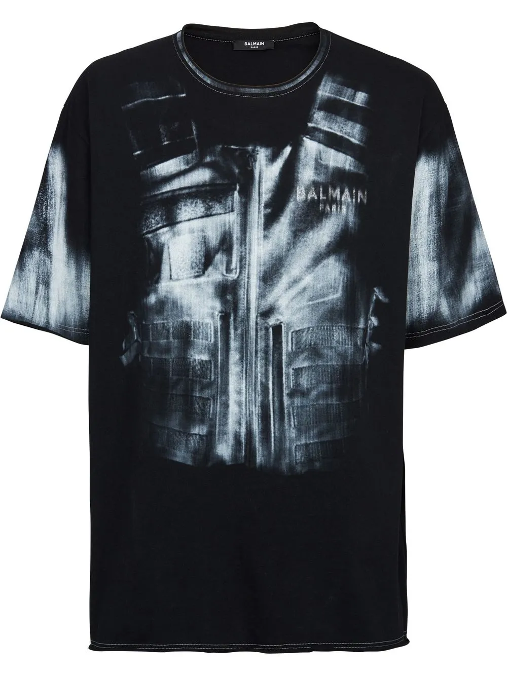 

Balmain brushed graffiti-print T-shirt - Black