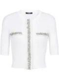 Balmain sequin-embellished cropped top - White