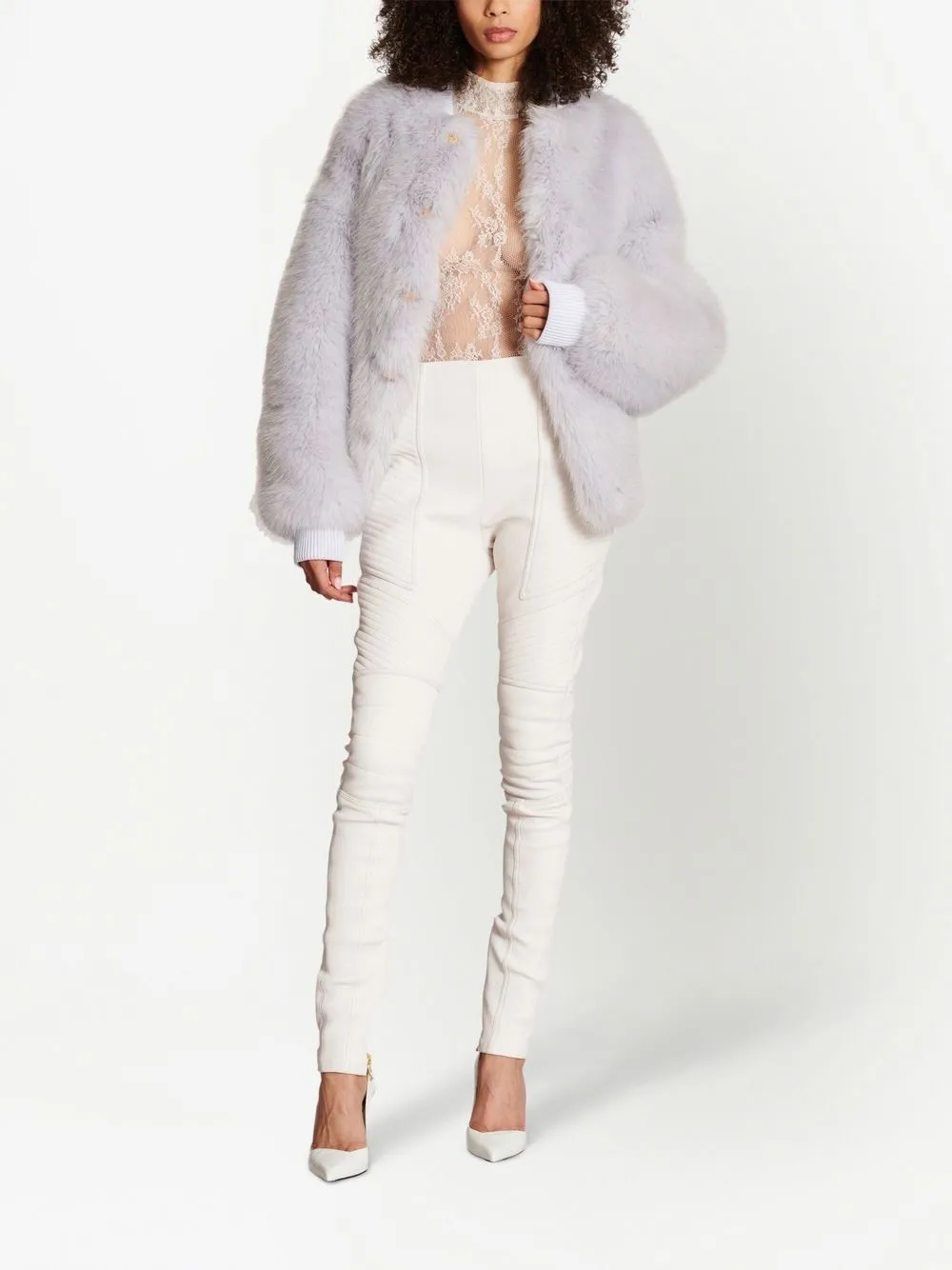  Balmain Eng Anliegende Lederhose   Nude 