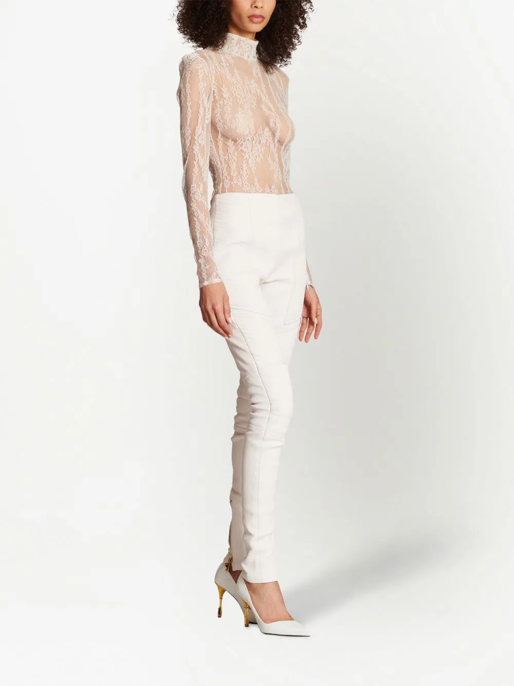  Balmain Eng Anliegende Lederhose   Nude 