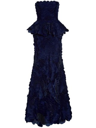 Oscar De La Renta cut-out Floral Silk Strapless Gown - Farfetch