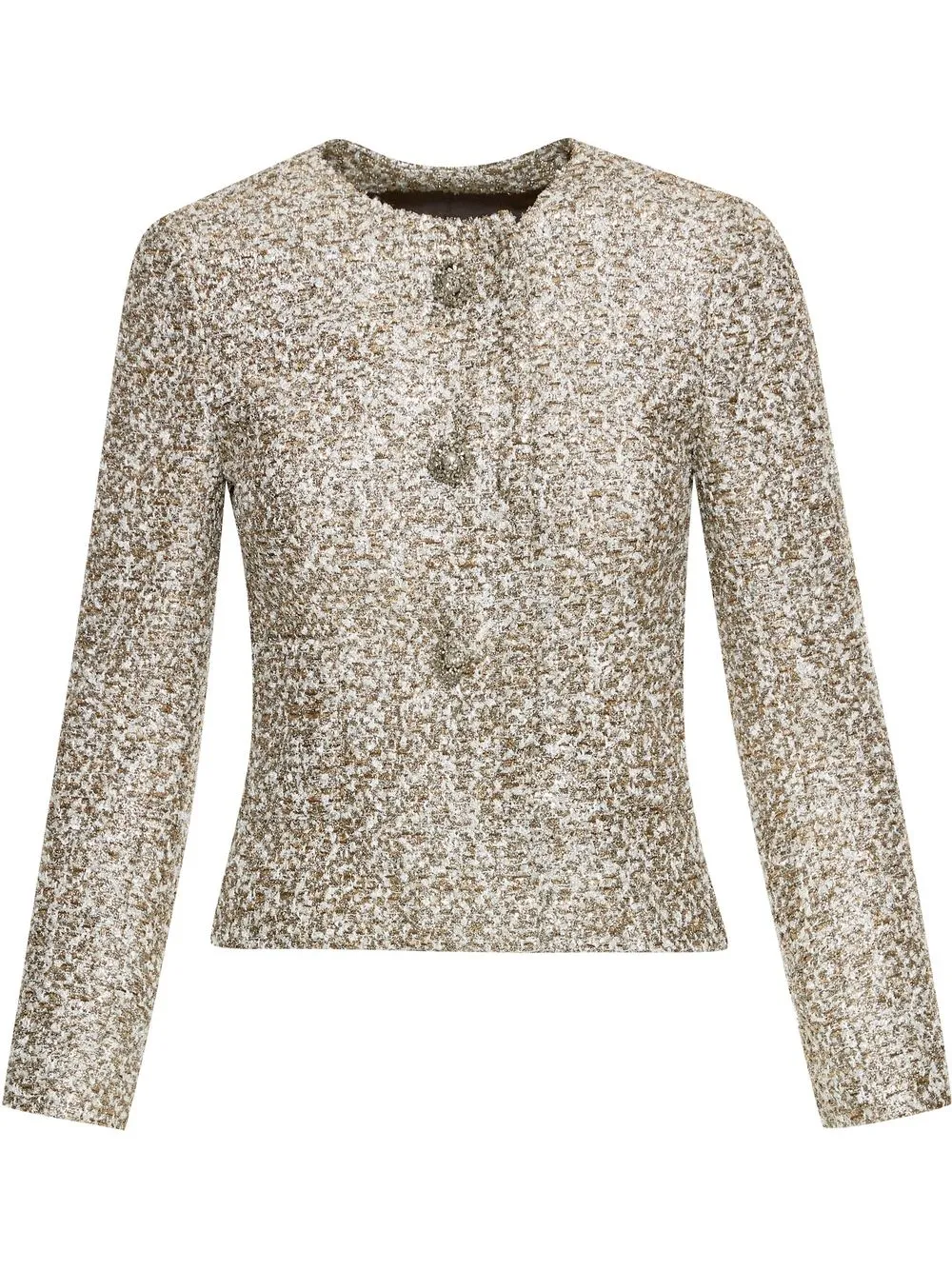 

Oscar de la Renta embellished-button fitted jacket - Gold