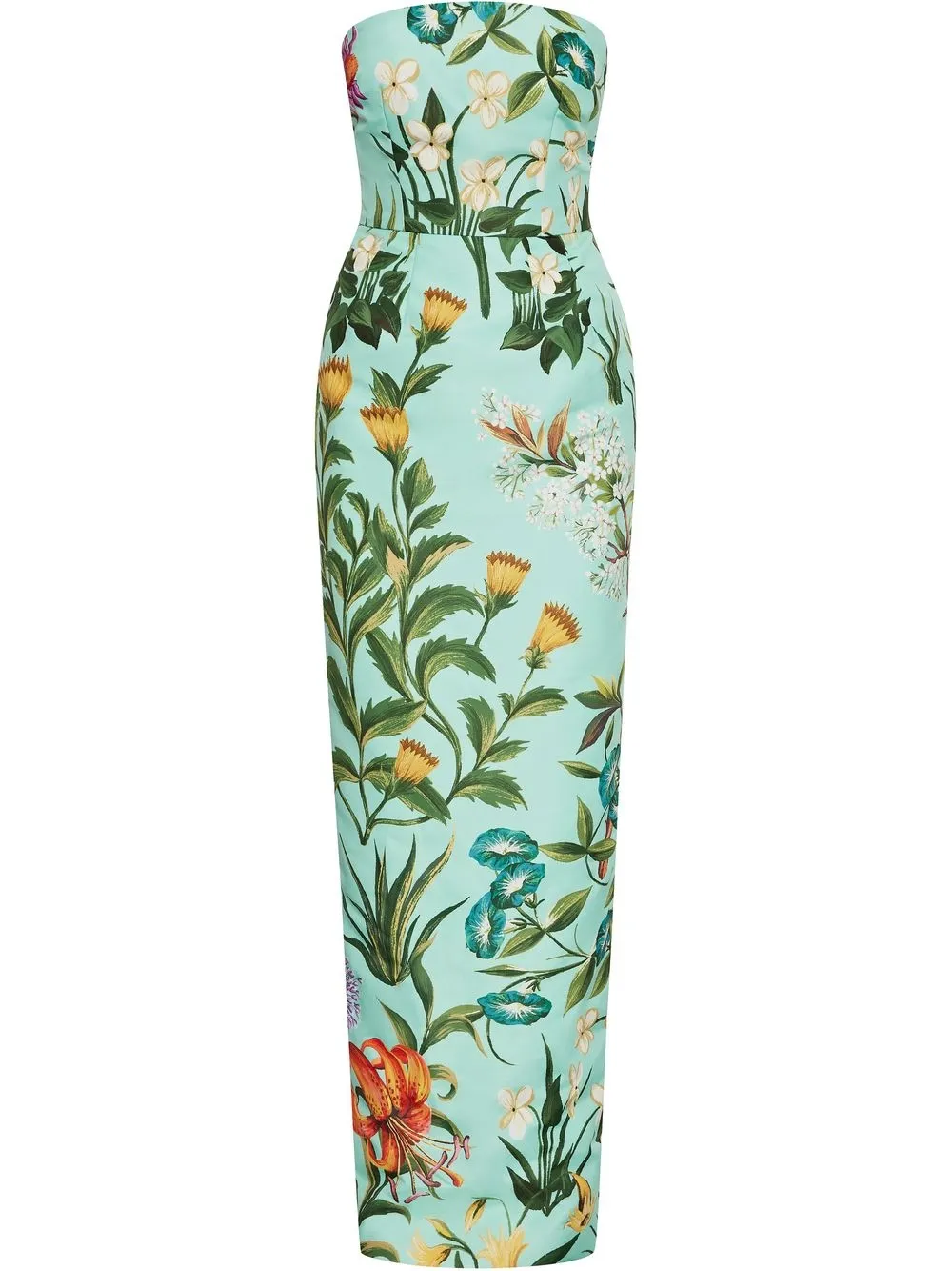 

Oscar de la Renta vestido de fiesta floral estilo strapless - Verde