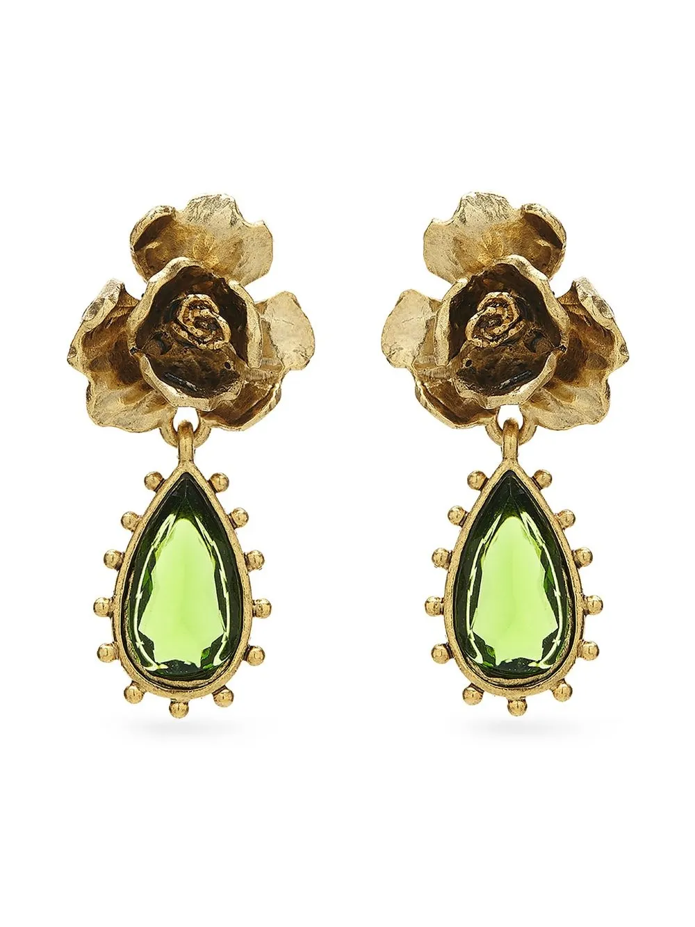 

Oscar de la Renta aretes Crystal Petal Rose - Dorado