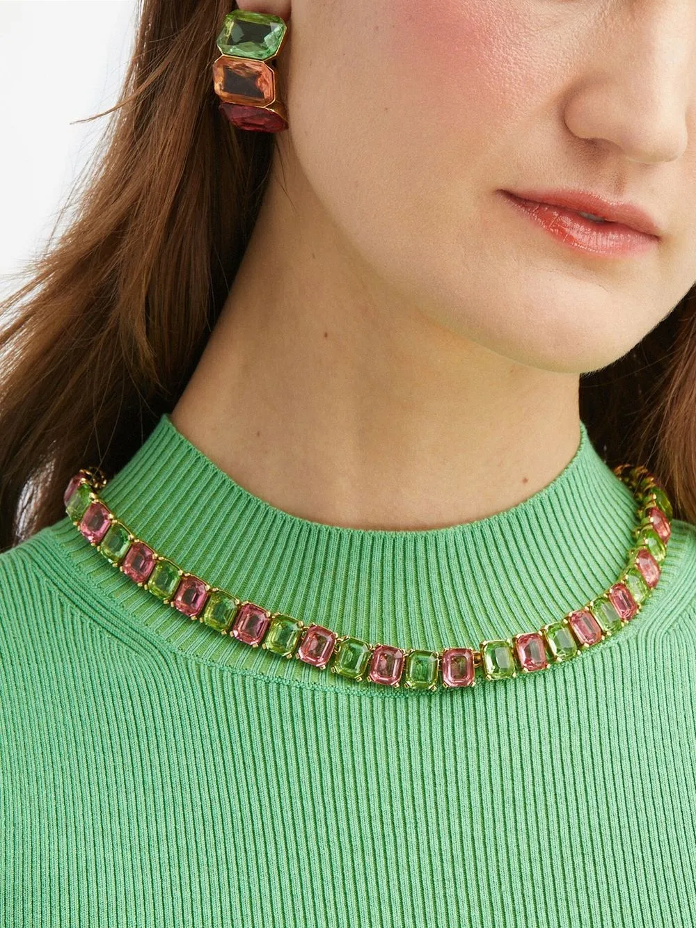 OSCAR DE LA RENTA RAINBOW BAGUETTE NECKLACE
