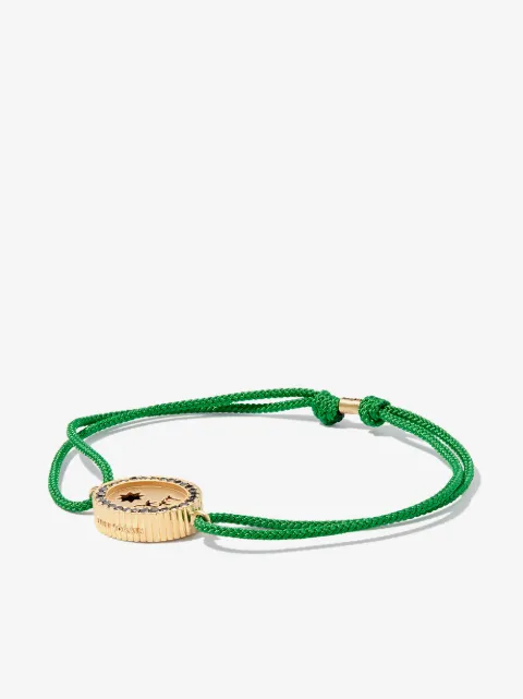 LUIS MORAIS Kordelarmband mit 14kt Gelbgold-Palmenanhänger