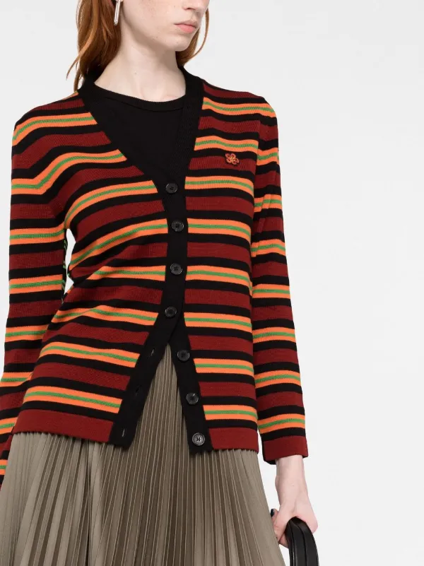 Kenzo Boke Flower Striped Cardigan | Red | FARFETCH